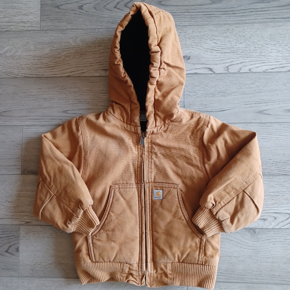 Carhartt Winter Insulated Canvas Camel Coat Size 4T